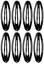 Набор металлических зажимов для волос Titania Oval Medium, 8 шт., черный (7888 B) - миниатюра 1