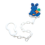Ланцюжок для пустушки Lindo Зайка, з кліпсою, блакитний (Pk 015 гол) - мініатюра 1