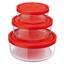 Набір контейнерів із кришками Bormioli Rocco Gelo Red, 3 шт. (226017S02021990) - мініатюра 1