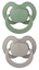 Пустушка силіконова Baby-Nova з кільцем, ортодонтична, 0-6 мес., зелений із сірим, 2шт (3962023) - мініатюра 1