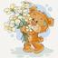 Картина по номерам ArtCraft Медвежонок с цветами 30x30 см (15529-AC) - миниатюра 1