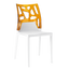 Стілець Papatya Ego-Rock, біле сидіння, верх прозоро-оранжевий (388986) - мініатюра 1