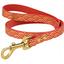 Поводок для собак BronzeDog Barksi Classic кожаный с золотым тиснением Море М 120х1.2 см красный - миниатюра 1
