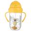 Чашка непроливайка з трубочкою та обтяжувачем Canpol babies Exotic Animals 6+ міс, 270 мл, жовтий (56/606_yel) - мініатюра 1