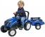Дитячий трактор Falk New Holland на педалях, з причепом, синій (3080АВ) - мініатюра 1