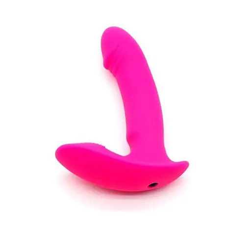 Вібратор-стимулятор силіконовий точки G та ануса 11 см 10 режмів рожевий - фото 1