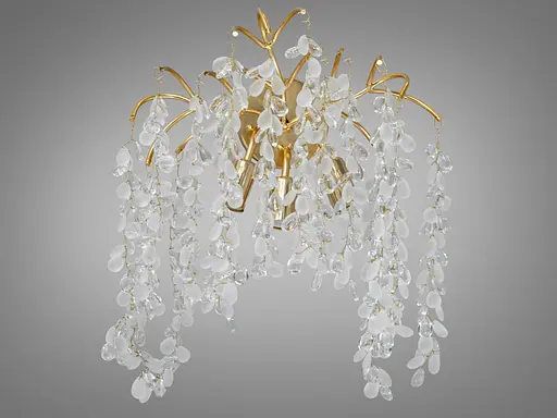 Світильник сателіт до кришталевих люстр "Гліцинія" на 3 лампи, золото - фото 1