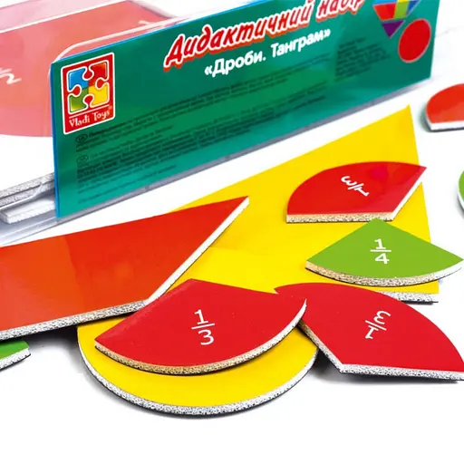 Демонстрационный магнитный набор "Дроби-Танграм" Vladi Toys VT5555-03 - фото 2