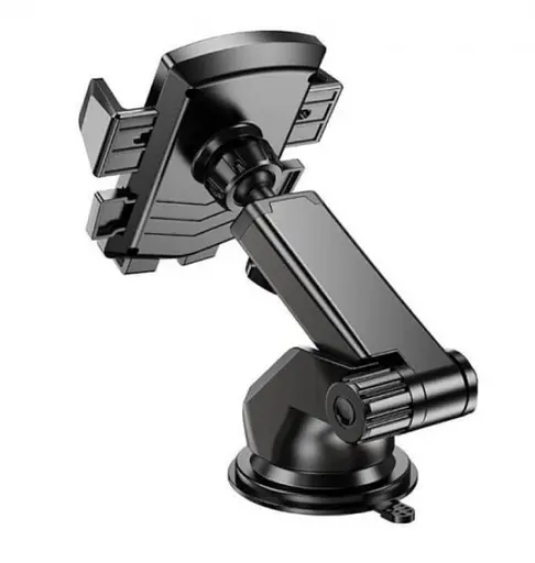 Автомобильный держатель для телефона с зажимами Hoco CA83 автодержатель для телефона на вакуумной присоске Черный - фото 2