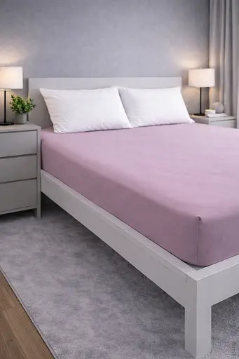 Простирадло 160х200+30 см пудровий