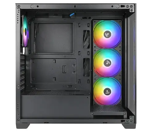 Корпус Azza NEPTUNE, Black, без БЖ, Mid Tower, для ATX/Micro ATX/Mini ITX, USB 3.0/2xUSB 2.0, макс. CPU - 170 мм/VGA - 300 мм, 3x120 мм ARGB, боковая и передняя панель из закаленного стекла CSAZ-491 - фото 5
