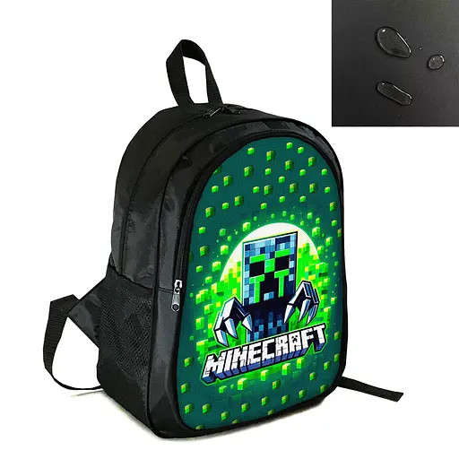 Рюкзак міський/шкільний 38×28см з принтом Minecraft Кріпер дитячий, підлітковий, спортивний (4192)