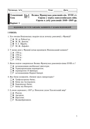 Всесвітня історія. Зошит для контрольних робіт. 9 клас - фото 3
