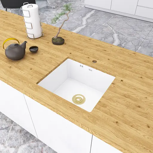 Кухонна мийка з нержавіючої сталі біла Nett NW-5045, Білий - фото 5