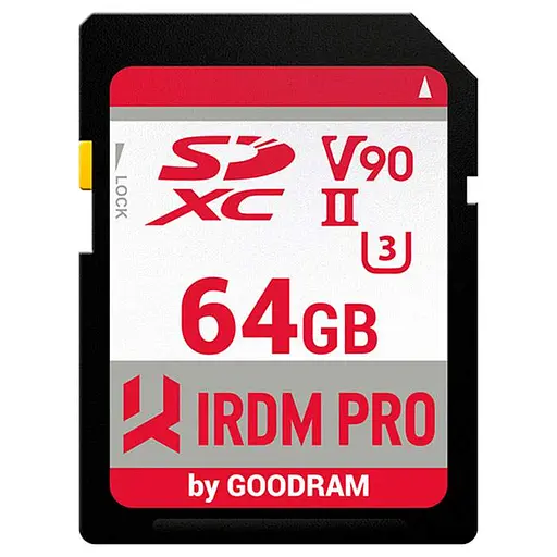 Карта памяти GoodRam Memory card Secure Digital 64Gb IRDM PRO SDXC V90 UHS-II U3 Retail (IRP-S9B0-0640R11) - фото 1