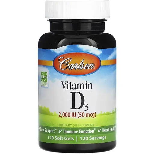 Вітаміни Carlson Laboratories Vitamin D 2000 IU 120 softgels (1086-2023-10-4558) - фото 1
