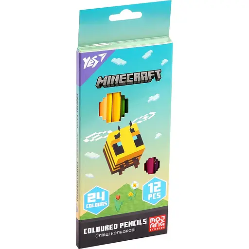 Олівці кольорові Yes Minecraft Spring 12 шт. 24 кольорів (290775) - фото 2