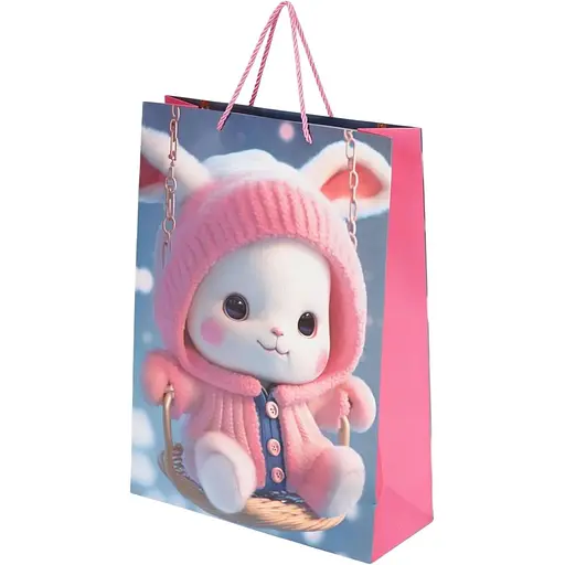 Пакет подарунковий Зайка на гойдалці YX05093 Різнокольоровий - фото 1