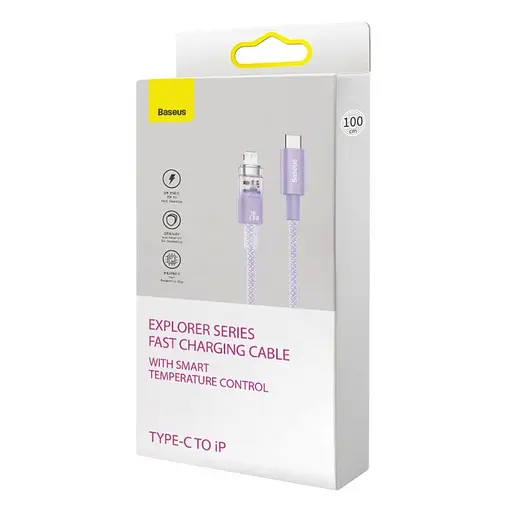 Кабель Baseus Explorer Series Fast Charging Cable with Smart Temperature Control Type-C to iP 20W 1 м Purple - фото 2