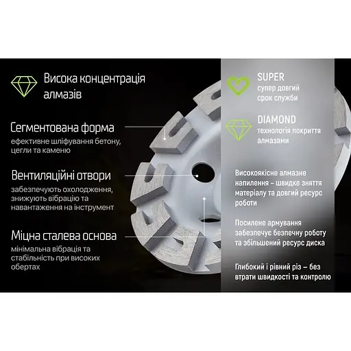 Диск алмазний Alloid Building Tools C-Type шліфувальний 125 мм (DG-4125C) - фото 7