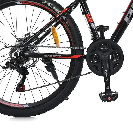 Велосипед MTB2602-2, 26 дюймів, алюмінієва рама 13 Shimano 21SP чорно-червоний - фото 3