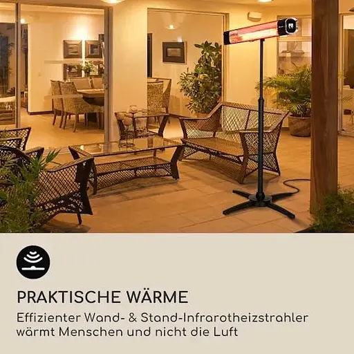 Інфрачервоний обігрівач Blumfeldt Dark Wave Stand 2000 Вт до 40 м² (10037729) - фото 7