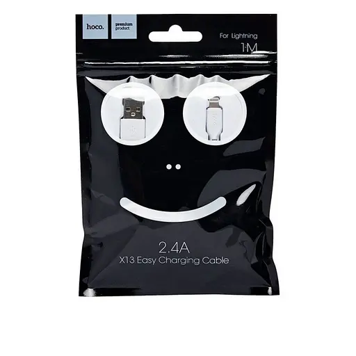 Кабель Hoco X13 Easy charged Lightning charging cable L-1 м Білий - фото 2