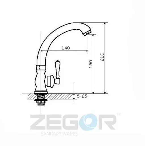 Змішувач для кухні Zegor DML14-A119 монокран одновентельний 30412 - фото 2