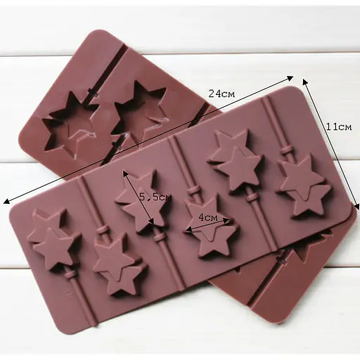 Силиконовая форма для леденцов и конфет на палочке "Звезда", Kitchen Master Красный 87456 - фото 8