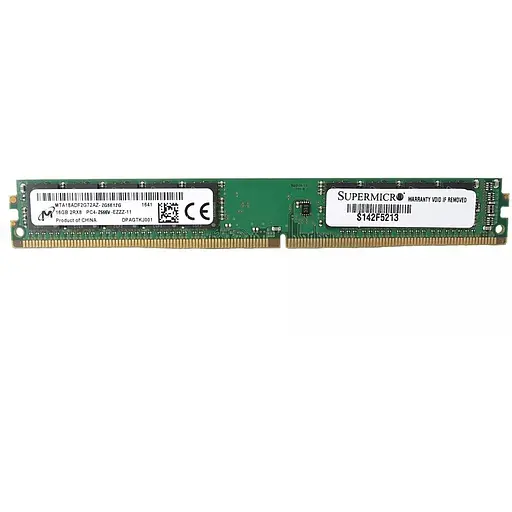 Оперативна пам'ять Micron DDR4 16GB 2666MHz VLP 2Rx8 PC4-21300, ECC Unbuffered Б/В