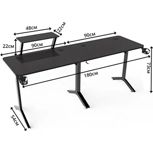 Компьютерный игровой стол GT Racer T-1247 Black [125862] - фото 3