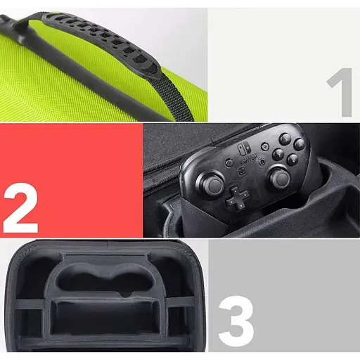 Кейс Amazon Basics Storage and Travel Case (Neon Yellow) (Nintendo Switch/ Switch Lite/ Switch OLED model) - фото 6