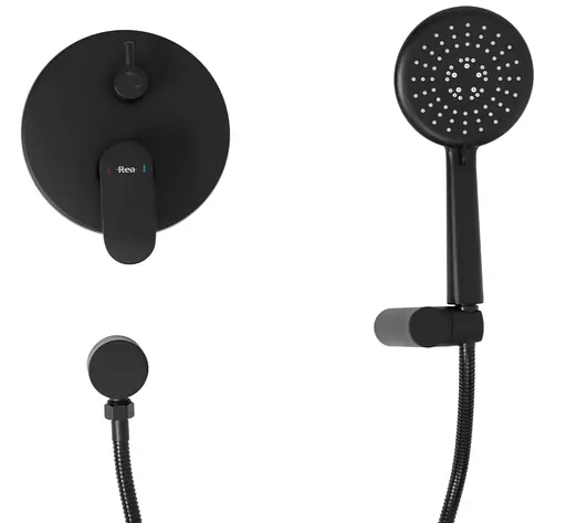 Душова система прихованого монтажу Rea Hyper + Box black matt REA-P2002, Чорний матовий - фото 5