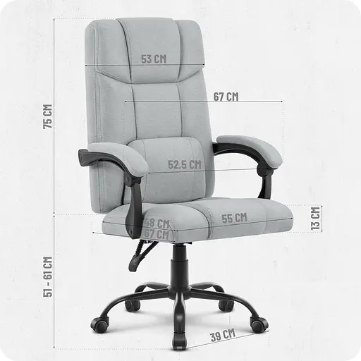 Крісло офісне Cabro C505 Grey тканина - фото 10