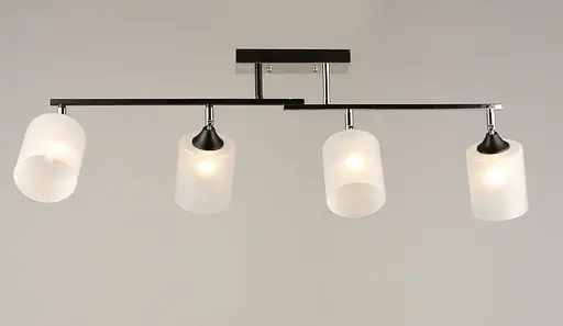 Люстра потолочная на 4 плафона VALESO K2321/4 черный+хром E27