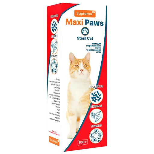 Фитопаста Supremo Maxi Paws для стерилизованных кошек 100 г - фото 1