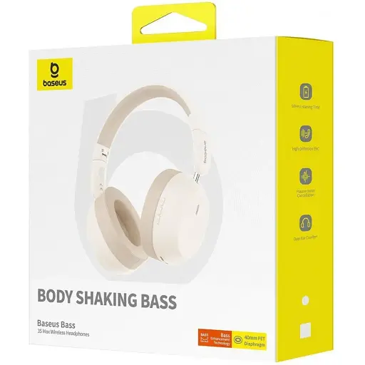 Беспроводные наушники Baseus Bass 35 Max white - фото 2