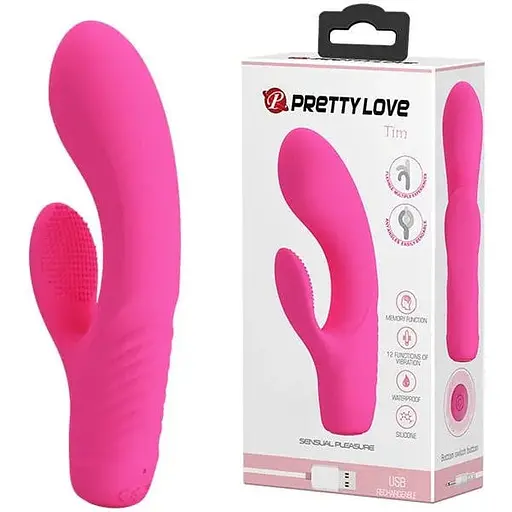 Вібратор кролик Pretty Love Tim 15.5 см рожевий