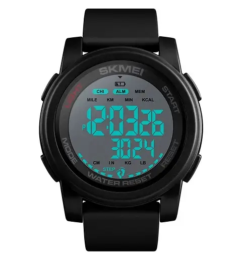 Мужские спортивные часы Skmei 1469 Fitness (Черные с белым) - фото 2