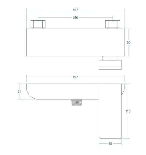 Душова система Corsan chrome зі штангою CMZ057MCH, Хром - фото 4