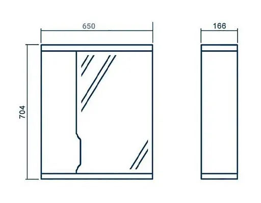 Дзеркало для ванної ПіК Альба Z-1 ліве з шафкою 65 см 30412 - фото 2