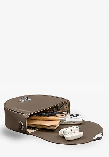 Жіноча шкіряна сумка Kira темно-бежева - фото 8