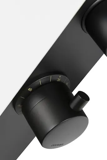 Душова панель Corsan Duo black white з термостатом A777TWHBL, Білий - фото 3