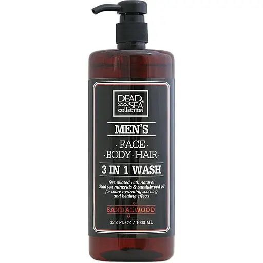 Уцінка. Гель для душу чоловічий Dead Sea Collection Sandalwood 3 в 1 для тіла, волосся та обличчя 1000 мл