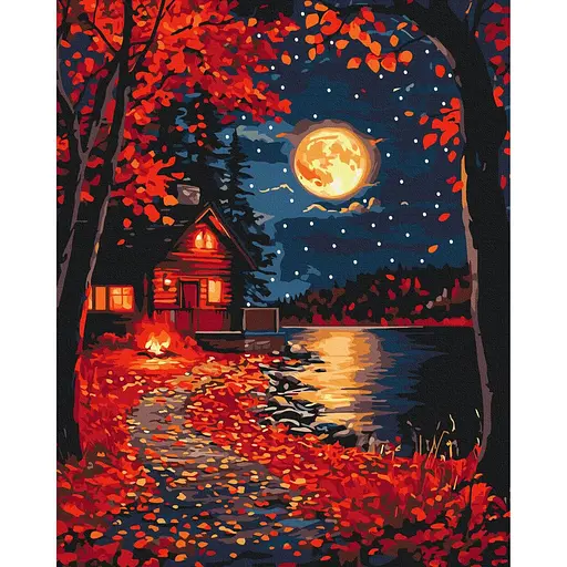 Картина по номерам на подрамнике Brushme Край красных листьев