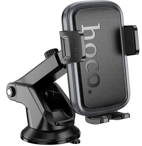 Магнитный универсальный автомобильный держатель Hoco H79 на присоске с зажимами в машину Черный - фото 1