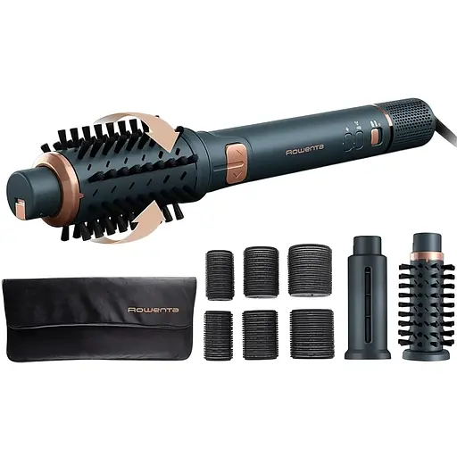Фен-щітка Rowenta Air Rotate 1300 Вт чорно-золотий (UB9920E0)
