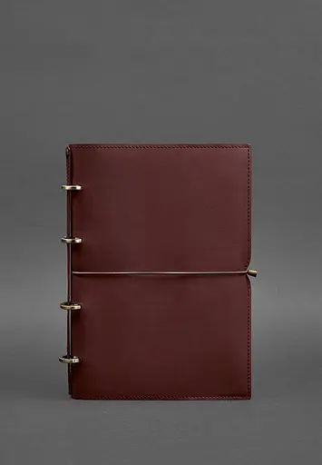 Кожаный блокнот А4 на кольцах (Софт-бук) 9.0 в мягкой обложке красный - фото 2