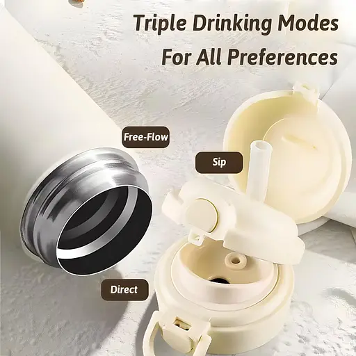 Термос Yimi для кофе и чая 350 мл белый (YIMI-BW-091-T) - фото 3