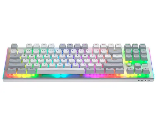 Клавіатура ігрова механічна HATOR HTK-561ENG US Layout White Gravity TKL Orange